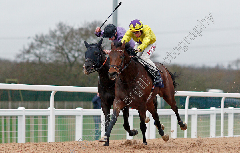 My-Oberon-0006 
 MY OBERON (right, Tom Marquand) beats DIDEROT (left) in The Mansionbet Proud Partners of The AWC Conditions Stakes
Southwell 13 Feb 2022 - Pic Steven Cargill / Racingfotos.com