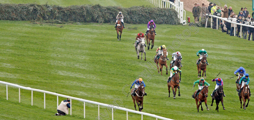 Balnaslow-0004 
 BALNASLOW (green, Derek O'Connor) wins The Randox Health Foxhunters Chase Aintree 12 Apr 2018 - Pic Steven Cargill / Racingfotos.com