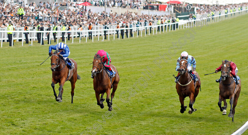 Prosperous-Voyage-0003 
 PROSPEROUS VOYAGE (2nd left, Frankie Dettori) beats SHAARA (left) ASTRAL BEAU (2nd right) and RANDOM HARVEST (right) in The Princess Elizabeth Stakes
Epsom 3 Jun 2023 - Pic Steven Cargill / Racingfotos.com