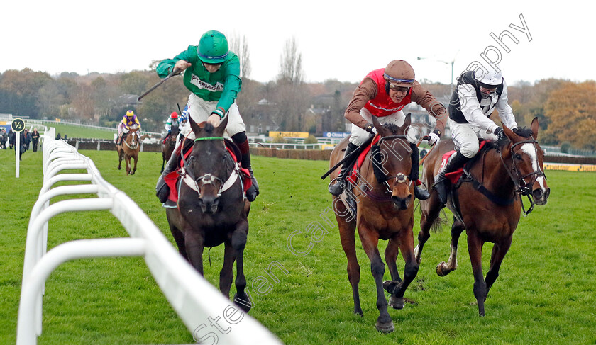 Dolphin-Square-0001 
 DOLPHIN SQUARE (centre, David Maxwell) beats CALL ME LORD (left, Ben Bromley) and WILDE ABOUT OSCAR (right) in The Pertemps Network Handicap Hurdle
Sandown 3 Dec 2022 - Pic Steven Cargill / Racingfotos.com