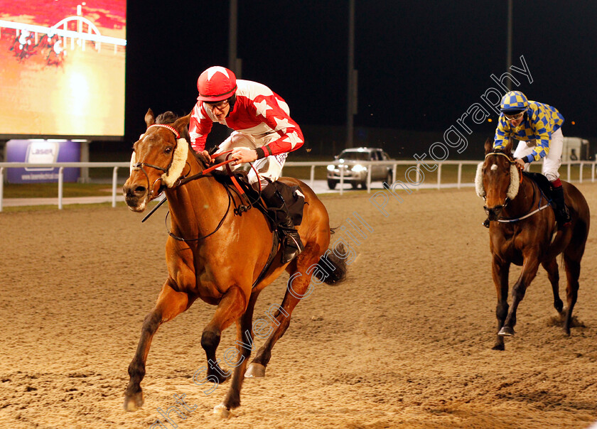 Complicit-0003 
 COMPLICIT (Alex Ferguson) wins The Bet toteplacepot At betfred.com Amateur Riders Handicap Chelmsford 21 Dec 2017 - Pic Steven Cargill / Racingfotos.com