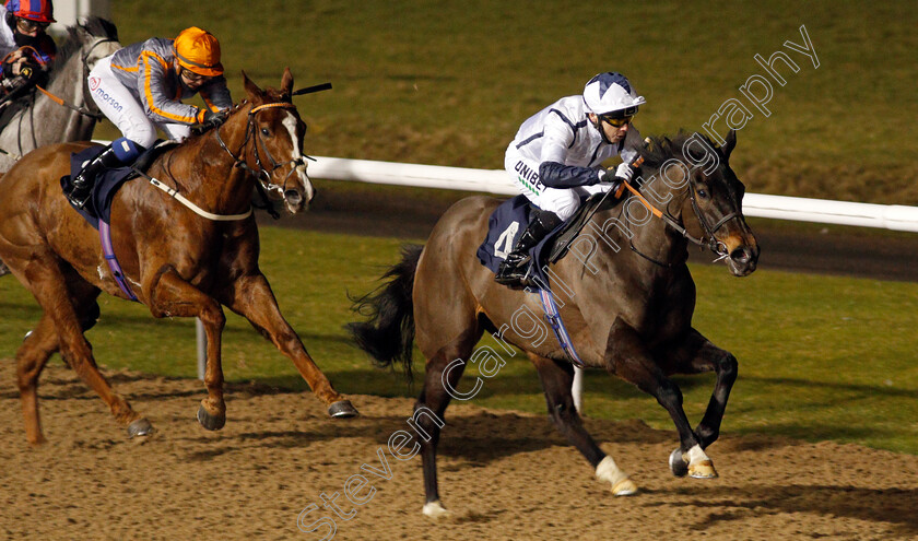 Repertoire-0003 
 REPERTOIRE (Jamie Spencer) beats MOONBOOTZ (left) in The Bombardier Novice Stakes
Wolverhampton 1 Feb 2021 - Pic Steven Cargill / Racingfotos.com