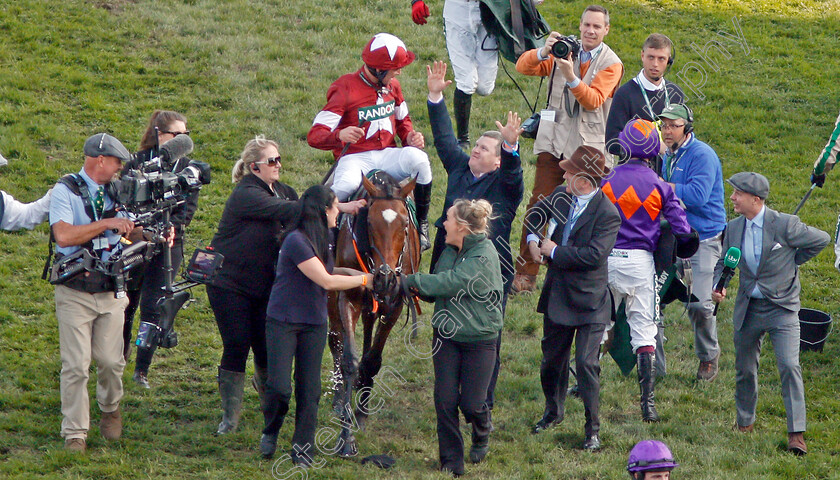 Tiger-Roll-0017 
 TIGER ROLL (Davy Russell) with Gordon Elliott after The Randox Health Grand National Aintree 14 Apr 2018 - Pic Steven Cargill / Racingfotos.com