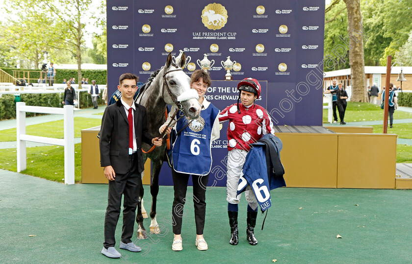 Al-Doha-0006 
 AL DOHA (Mickael Barzalona) winner of The President Of The UAE Cup for Purebred Arabians
Longchamp 12 May 2024 - Pic Steven Cargill / Racingfotos.com