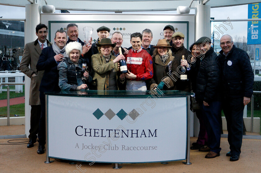 Benny s-Bridge-0006 
 Presentation to Biddestone Racing, Fergal O'Brien and Paddy Brennan for The Steel Plate And Sections Handicap Hurdle won by BENNY'S BRIDGE
Cheltenham 26 Jan 2019 - Pic Steven Cargill / Racingfotos.com