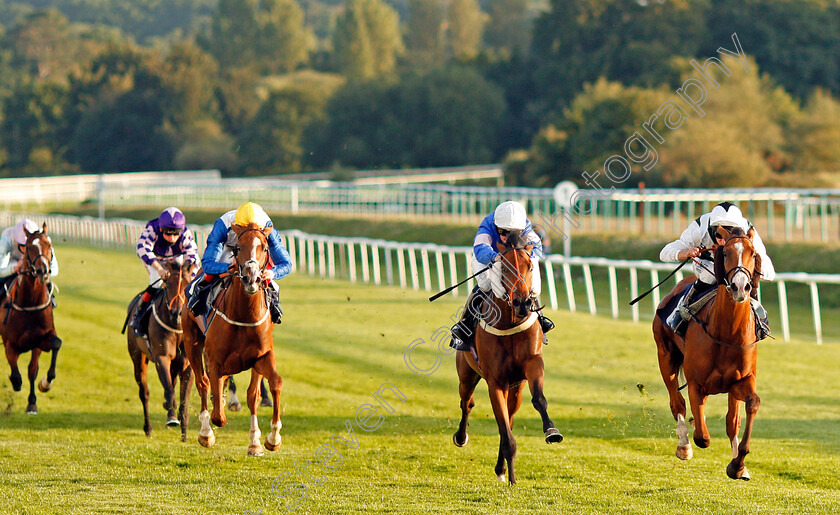 Gordonstoun-0001 
 GORDONSTOUN (right, Luke Morris) beats SPIRIT OF ROWDOWN (centre) and JAZZI'O (left) in The Betway Nursery
Lingfield 26 Aug 2020 - Pic Steven Cargill / Racingfotos.com