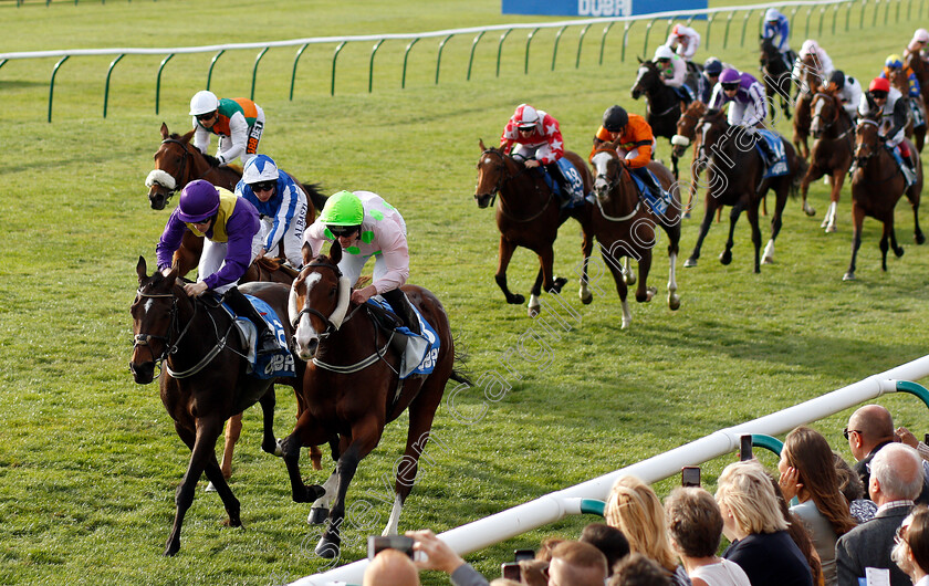 Low-Sun-0006 
 LOW SUN (centre, Seamie Heffernan) beats URADEL (left) in The Dubai £500,000 Cesarewitch Handicap
Newmarket 13 Oct 2018 - Pic Steven Cargill / Racingfotos.com