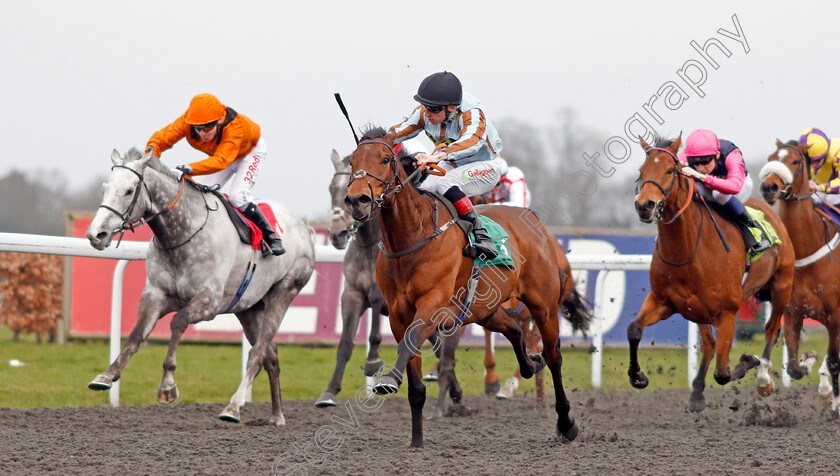 Cayirli-0003 
 CAYIRLI (Shane Kelly) wins The Betfred Watch Sky Sports In Our Shops Queen's Prize Handicap Kempton 7 Apr 2018 - Pic Steven Cargill / Racingfotos.com