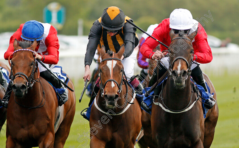 Clubbable-0002 
 CLUBBABLE (right, Paul Hanagan) beats CAVATINA (left) and EXCELLENT TIMES (centre) The Conundrum HR Consulting Handicap York 16 May 2018 - Pic Steven Cargill / Racingfotos.com