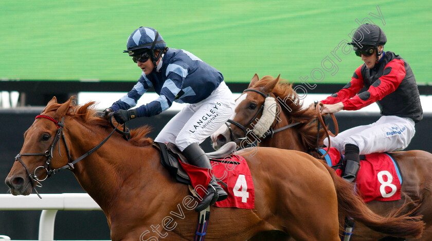 My-Boy-Sepoy-0005 
 MY BOY SEPOY (Serena Brotherton) beats STEEVE (right, Patrick Millman) in The Slug And Lettuce 2-4-1 Cocktails Amateur Riders Handicap
Sandown 8 Aug 2019 - Pic Steven Cargill / Racingfotos.com