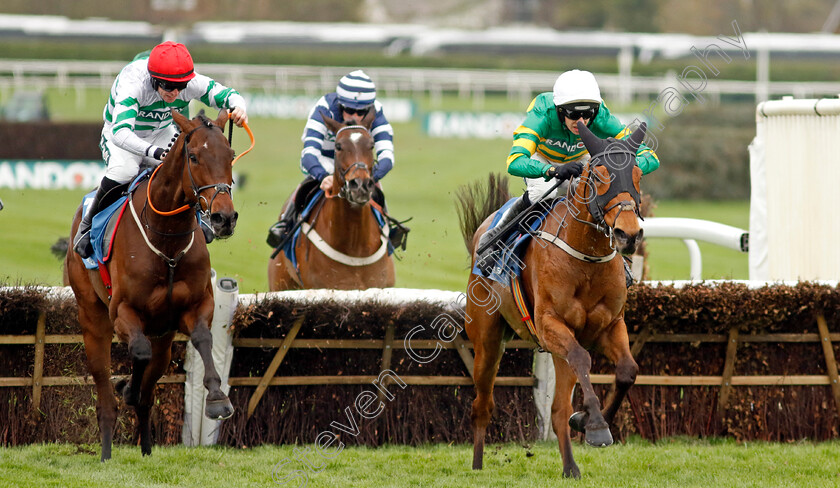 Mystical-Power-0003 
 MYSTICAL POWER (right, Mark Walsh) beats FIREFOX (left) in the Trustatrader Top Novices Hurdle
Aintree 12 Apr 2024 - Pic Steven Cargill / Racingfotos.com