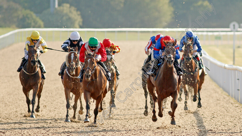 Light-Lily-0002 
 LIGHT LILY (right, George Rooke) beats CHIARODILUNA (green cap) in The Final Furlong Podcast Apprentice Handicap
Wolverhampton 11 Aug 2020 - Pic Steven Cargill / Racingfotos.com