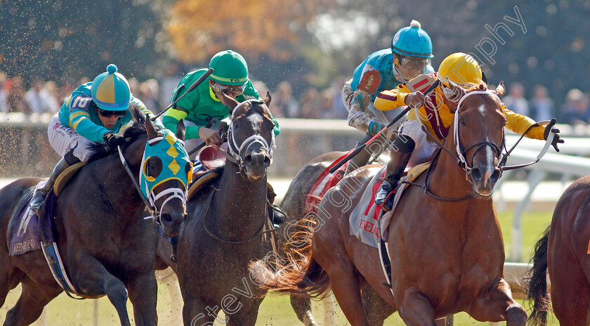 Marsalis-0005 
 MARSALIS (yellow, Ricardo Santana) wins The Bosque Bonita Julep Cup Allowance
Breeders Cup Meeting, Keeneland USA, 4 Nov 2022 - Pic Steven Cargill / Racingfotos.com