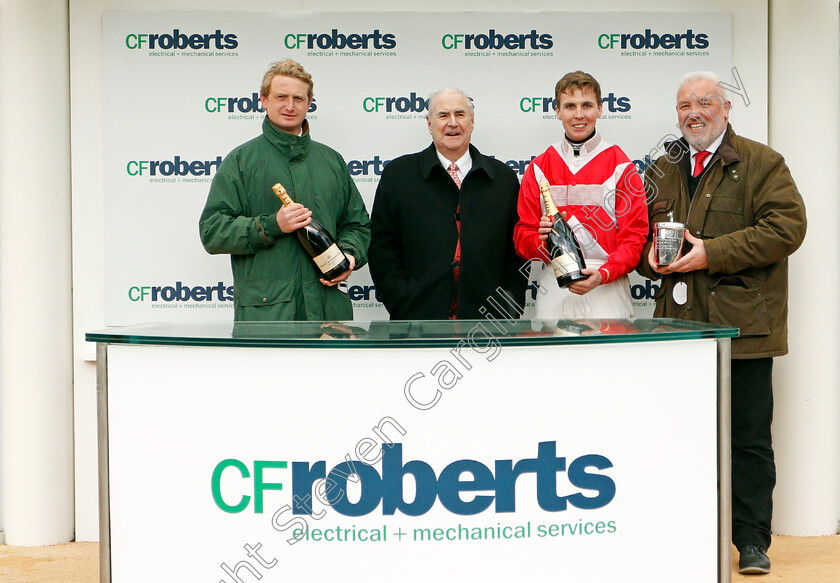 Zara-Hope-0008 
 Presentation to David Jeffreys, Kielan Woods and Mark Smith for The CF Roberts Electrical & Mechanical Services Mares Handicap Chase won by ZARA HOPE
Cheltenham 13 Dec 2019 - Pic Steven Cargill / Racingfotos.com