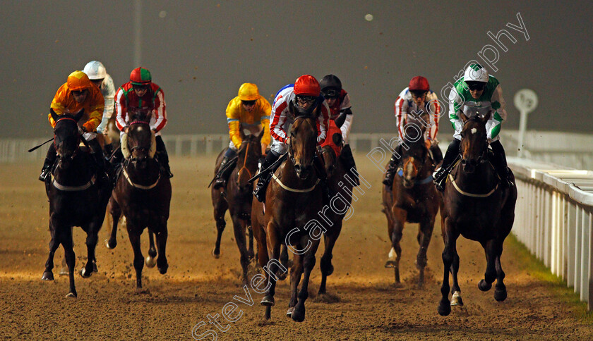 You re-Cool-0005 
 YOU'RE COOL (centre, Lewis Edmunds) wins The Bet toteWIN at betfred.com Handicap Chelmsford 26 Sep 2017 - Pic Steven Cargill / Racingfotos.com