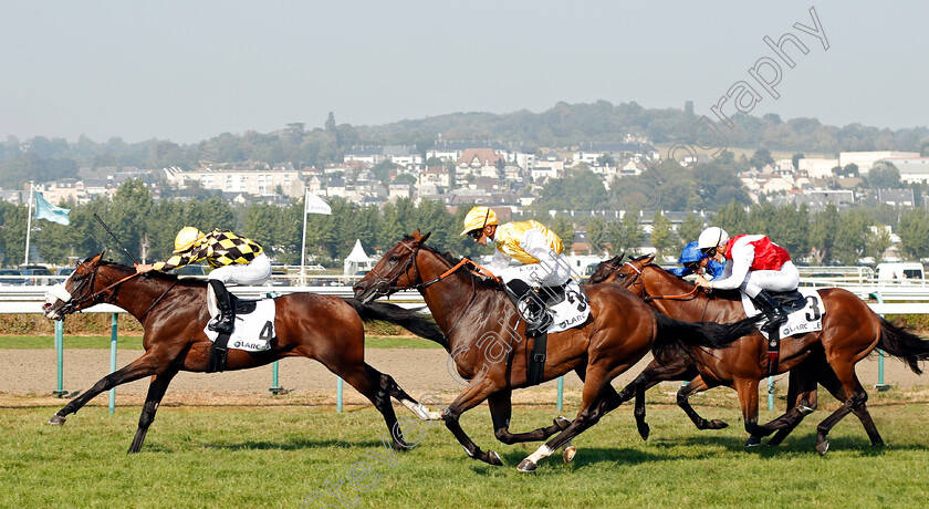 Skyward-0002 
 SKYWARD (S Pasquier) beats STYLEDARGENT (centre) in The Prix De Reux
Deauville 9 Aug 2020 - Pic Steven Cargill / Racingfotos.com