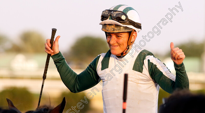 Maryline-Eon-0001 
 Maryline Eon winner of The International Jockeys Challenge R2
King Abdulaziz Racecourse, Saudi Arabia, 23 Feb 2024 - Pic Steven Cargill / Racingfotos.com