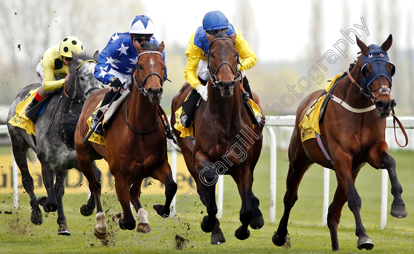 Marmelo-0008 
 MARMELO (centre, Gerald Mosse) beats ASPETAR (left) in The Dubai Duty Free Finest Surprise John Porter Stakes
Newbury 13 Apr 2019 - Pic Steven Cargill / Racingfotos.com