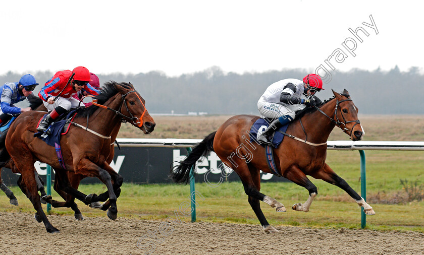 Merry-Secret-0005 
 MERRY SECRET (Alistair Rawlinson) beats HE CAN DANCE (left) in The Play Ladbrokes 5-A-Side On Football Handicap
Lingfield 6 Feb 2021 - Pic Steven Cargill / Racingfotos.com