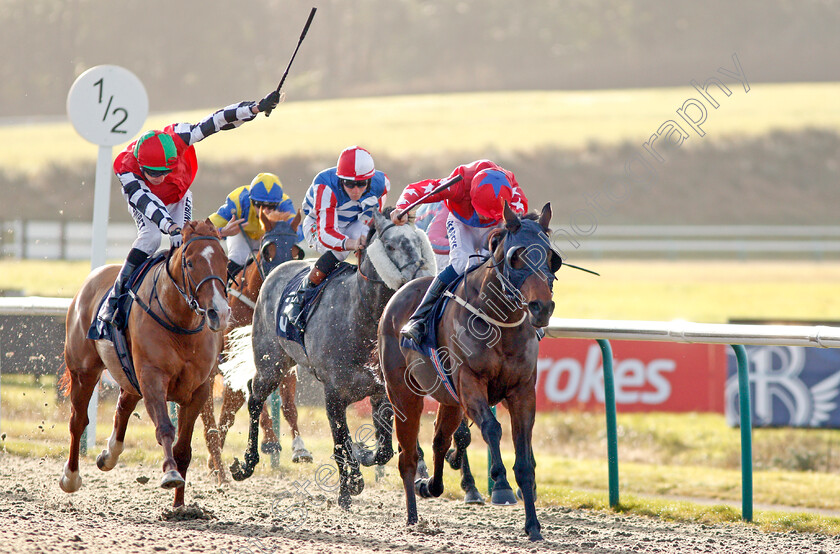 Axel-Jacklin-0001 
 AXEL JACKLIN (Joey Haynes) beats PRINCE ROCK (left) in The Bombardier March To Your Own Drum Handicap
Lingfield 18 Dec 2019 - Pic Steven Cargill / Racingfotos.com