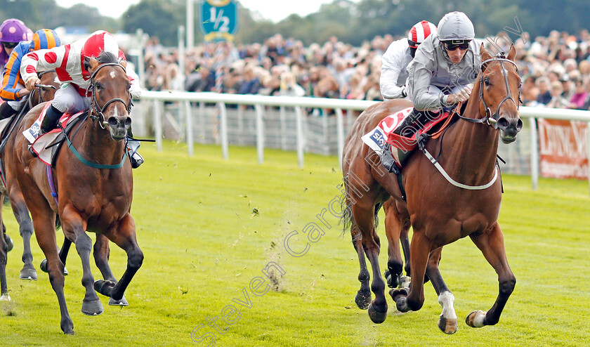 Living-In-The-Past-0003 
 LIVING IN THE PAST (Daniel Tudhope) beats LIBERTY BEACH (left) in The Sky Bet Lowther Stakes
York 22 Aug 2019 - Pic Steven Cargill / Racingfotos.com