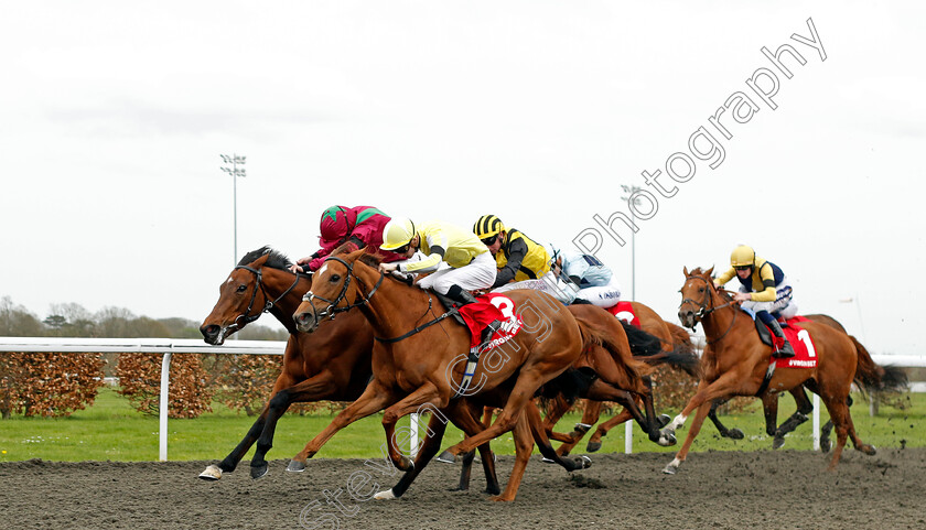 Adelaise-0001 
 ADELAISE (left, William Buick) beats CHOISYA (nearside) in The Virgin Bet Daily Price Boosts Snowdrop Fillies Stakes
Kempton 6 Apr 2024 - Pic Steven Cargill / Racingfotos.com