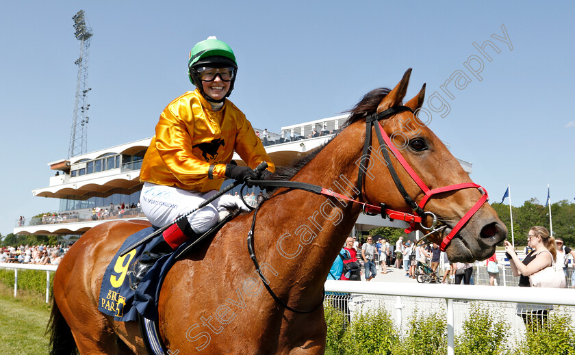 Mindbender-0005 
 MINDBENDER (Sophie Ralston) after The Women Jockeys' World Cup Leg3
Bro Park Sweden 30 Jun 2019 - Pic Steven Cargill / Racingfotos.com