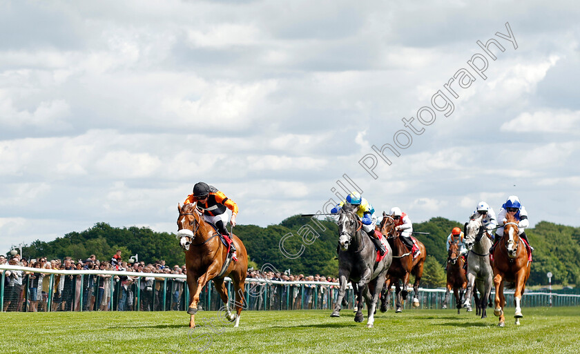 Raasel-0001 
 RAASEL (left, James Doyle) beats DRAGON SYMBOL (centre) in The Betfred Nifty Fifty Achilles Stakes
Haydock 28 May 2022 - Pic Steven Cargill / Racingfotos.com