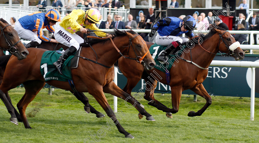 The-Great-Heir-0003 
 THE GREAT HEIR (right, Andrew Mullen) beats DIRTY RASCAL (left) in The Weatherbys Racing Bank £300,000 2-y-o Stakes
Doncaster 13 Sep 2018 - Pic Steven Cargill / Racingfotos.com