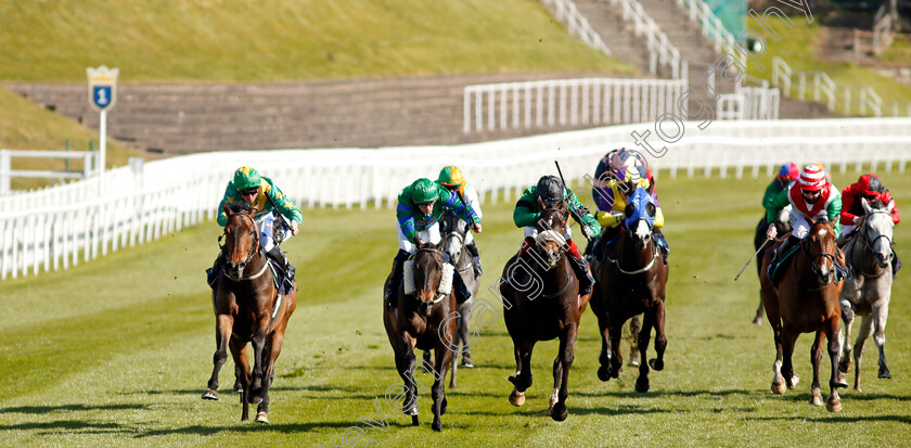 Broken-Spear-0002 
 BROKEN SPEAR (2nd left, Kieran Schofield) beats SHAWAAMEKH (left) and BABY STEPS (centre) in The Deepbridge Estate Planning Service Handicap
Chester 5 May 2021 - Pic Steven Cargill / Racingfotos.com