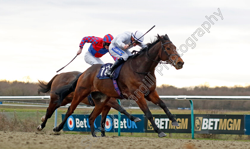 One-Night-Stand-0003 
 ONE NIGHT STAND (Kieran O'Neill) wins The Build The Acca With Betuk Handicap
Lingfield 20 Jan 2024 - Pic Steven Cargill / Racingfotos.com