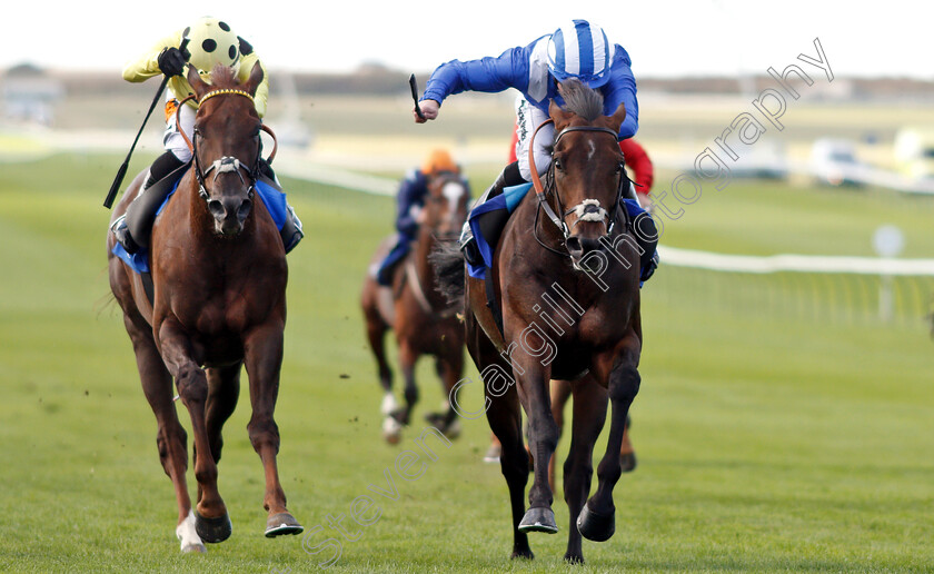 Mustashry-0006 
 MUSTASHRY (right, Jim Crowley) beats ZABEEL PRINCE (left) in The Shadwell Joel Stakes
Newmarket 28 Sep 2018 - Pic Steven Cargill / Racingfotos.com