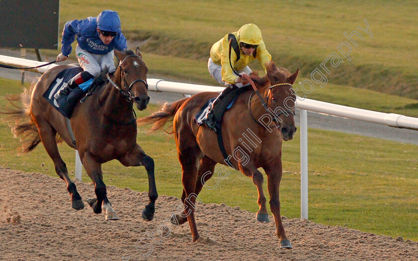 Nehaall-0003 
 NEHAALL (right, Jack Mitchell) beats SYMBOL OF LOVE (left) in The Ladbrokes Fillies Novice Stakes
Wolverhampton 3 Jan 2020 - Pic Steven Cargill / Racingfotos.com