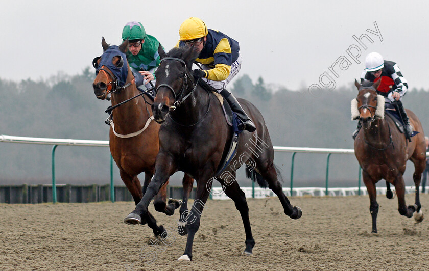 Dutiful-Son-0003 
 DUTIFUL SON (Oisin Murphy) beats POUR LA VICTOIRE (left) in The Betway Claiming Stakes Lingfield 12 Jan 2018 - Pic Steven Cargill / Racingfotos.com