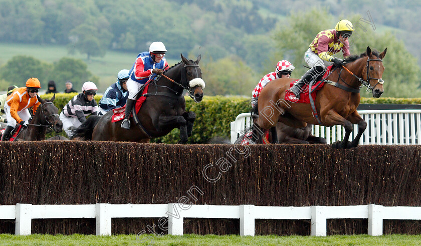 Pancrace-0001 
 PANCRACE (right, Bryan Carver) leads BLACK JEWEL (centre) 
Cheltenham 3 May 2019 - Pic Steven Cargill / Racingfotos.com