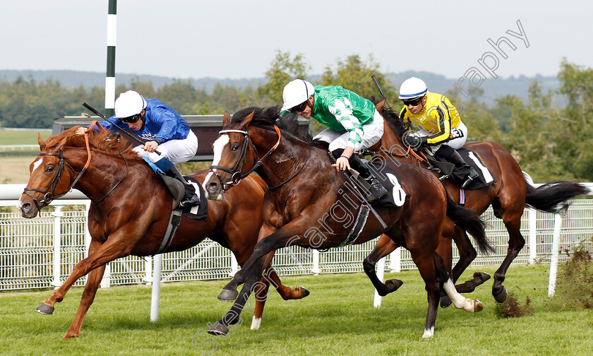 Line-Of-Duty-0003 
 LINE OF DUTY (William Buick) beats PABLO ESCOBARR (right) in The British EBF Peter WIllett Maiden Stakes
Goodwood 4 Sep 2018 - Pic Steven Cargill / Racingfotos.com