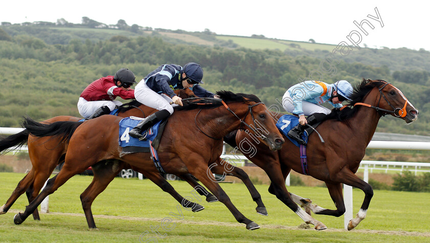 Dark-Jedi-0004 
 DARK JEDI (left, Callum Shepherd) beats LEROY LEROY (right) in The Download The Free At The Races App Novice Stakes
Ffos Las 14 Aug 2018 - Pic Steven Cargill / Racingfotos.com