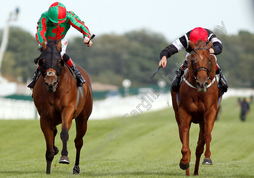 Awesome-0002 
 AWESOME (right, Adam Kirby) beats JASHMA (left) in The New Amsterdam Vodka Handicap
Newbury 17 Aug 2018 - Pic Steven Cargill / Racingfotos.com