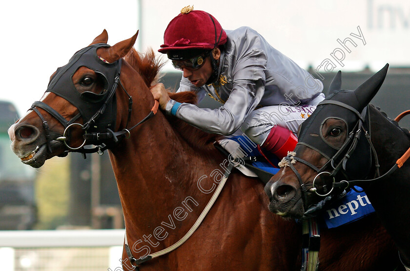 Zwayyan-0004 
 ZWAYYAN (left, Frankie Dettori) beats ONE WORD MORE (right) in The Neptune Investement Management Classified Stakes Ascot 6 Oct 2017 - Pic Steven Cargill / Racingfotos.com