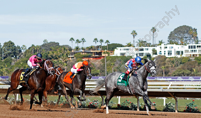 Americanize-0005 
 AMERICANIZE (Rafael Bejarano) wins The Damascus Stakes, Del Mar USA 3 Nov 2017 - Pic Steven Cargill / Racingfotos.com