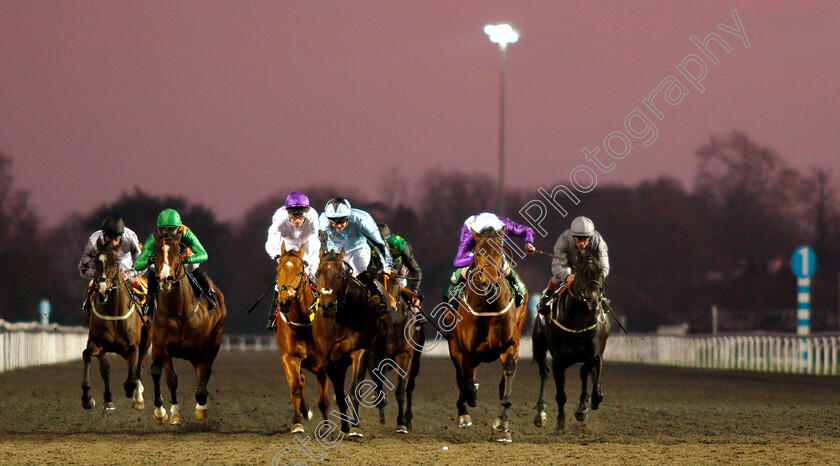 No-Nonsense-0005 
 NO NONSENSE (2nd right, Liam Keniry) beats JAMES STREET (centre) in The 32Red Conditions Stakes
Kempton 4 Jan 2019 - Pic Steven Cargill / Racingfotos.com