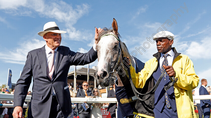 Logician-0029 
 LOGICIAN with John Gosden after The William Hill St Leger
Doncaster 14 Sep 2019 - Pic Steven Cargill / Racingfotos.com