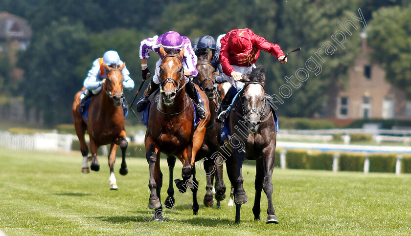 Roaring-Lion-0007 
 ROARING LION (right, Oisin Murphy) beats SAXON WARRIOR (left) in The Coral Eclipse Stakes
Sandown 7 Jul 2018 - Pic Steven Cargill / Racingfotos.com