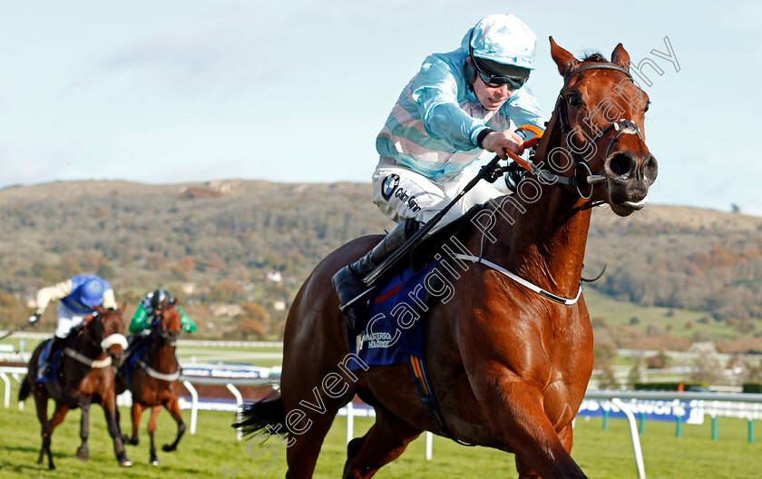 Twobeelucky-0009 
 TWOBEELUCKY (A E Lynch) wins The Masterson Holdings Hurdle Cheltenham 28 Oct 2017 - Pic Steven Cargill / Racingfotos.com