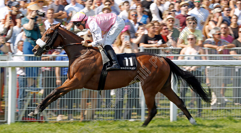 Topanga-0001 
 TOPANGA (Adrie de Vries) wins The Wackenhut Fillies Cup (Listed Race)
Baden-Baden 31 Aug 2024 - Pic Steven Cargill / Racingfotos.com