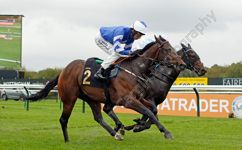 World-Of-Darcy-0001 
 WORLD OF DARCY (Rossa Ryan) wins The Trustatrader Apply Today EBF Novice Stakes
Nottingham 11 Oct 2023 - Pic Steven Cargill / Racingfotos.com