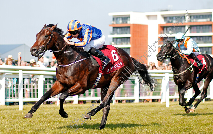 The-Irish-Rover-0003 
 THE IRISH ROVER (Ryan Moore) wins The Olympic Glory Conditions Stakes Newbury 19 May 2018 - Pic Steven Cargill / Racingfotos.com