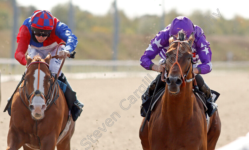 Oh-This-Is-Us-0004 
 OH THIS IS US (right, Ryan Moore) beats ANIMAL INSTINCT (left) in The CCR Handicap
Chelmsford 20 Sep 2020 - Pic Steven Cargill / Racingfotos.com