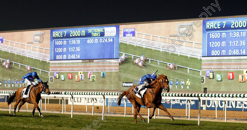 Leshlaa-0001 
 LESHLAA (Pat Cosgrave) wins The Reach By Gulf News Handicap Meydan 8 Feb 2018 - Pic Steven Cargill / Racingfotos.com