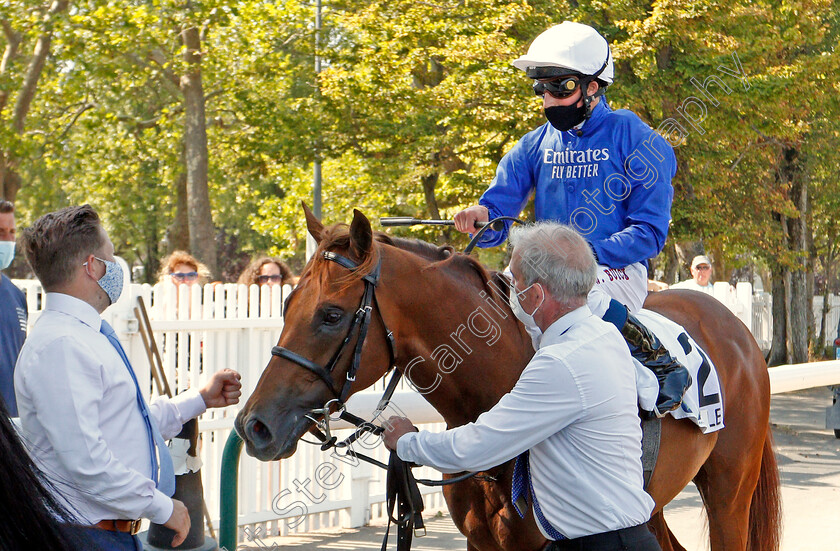 Space-Blues-0015 
 SPACE BLUES (William Buick) after The Prix Maurice De Gheest
Deauville 9 Aug 2020 - Pic Steven Cargill / Racingfotos.com